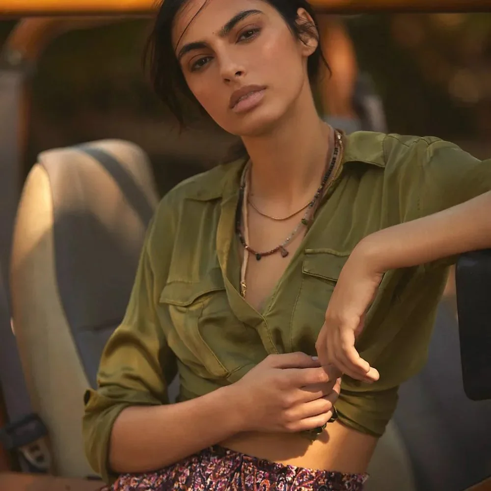 ✨sold✨ anthropologie • serefina 14k gold plated braided chain necklace - Picture 2 of 6